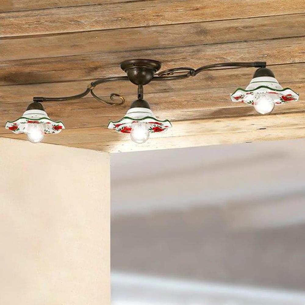romantikus stilusu mennyezeti lampa viragos rusztikus mediterran kezzel festett vilagitas paraszthaz polgari elegans porcelan kovacsoltvas diszes olasz toszkan hangulatu lampak.jpg